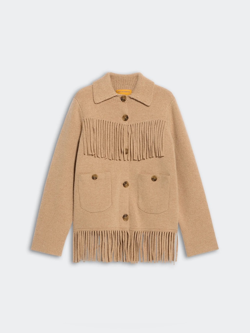 Guest In Residence Western Fringe Jacket Wool Cashmere Dune Small